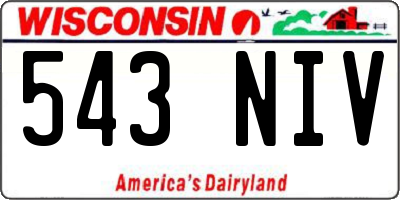 WI license plate 543NIV