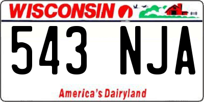 WI license plate 543NJA