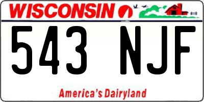 WI license plate 543NJF