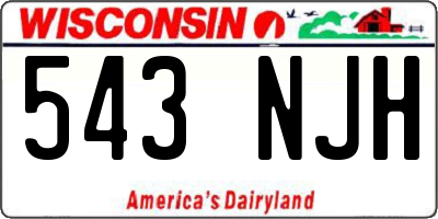 WI license plate 543NJH