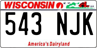 WI license plate 543NJK