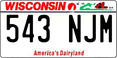 WI license plate 543NJM