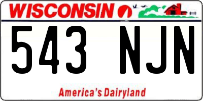 WI license plate 543NJN