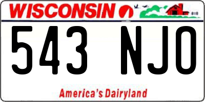 WI license plate 543NJO