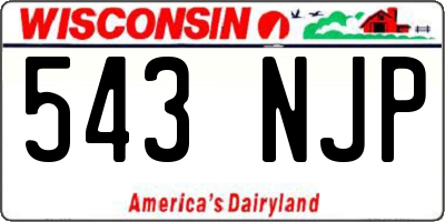 WI license plate 543NJP
