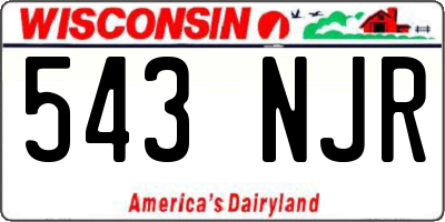 WI license plate 543NJR