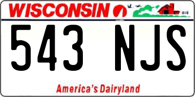 WI license plate 543NJS