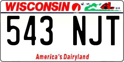 WI license plate 543NJT