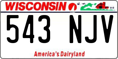 WI license plate 543NJV
