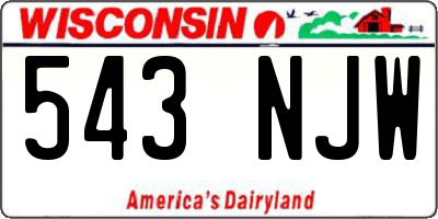 WI license plate 543NJW