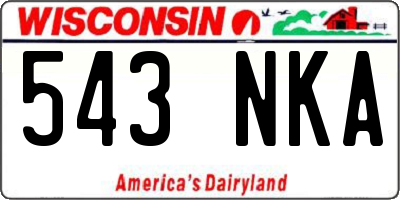 WI license plate 543NKA