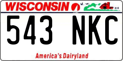 WI license plate 543NKC