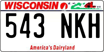 WI license plate 543NKH