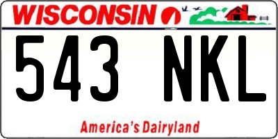 WI license plate 543NKL