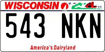 WI license plate 543NKN