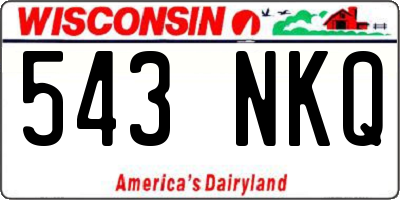 WI license plate 543NKQ
