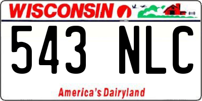 WI license plate 543NLC