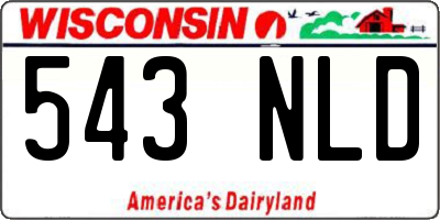 WI license plate 543NLD