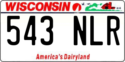 WI license plate 543NLR