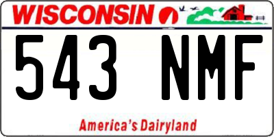 WI license plate 543NMF