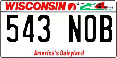 WI license plate 543NOB