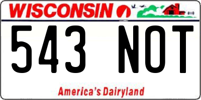 WI license plate 543NOT