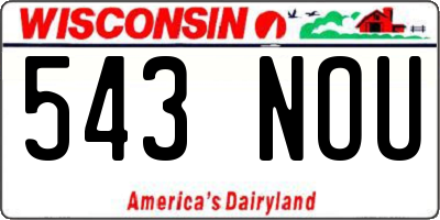 WI license plate 543NOU