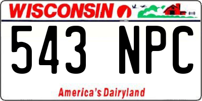 WI license plate 543NPC