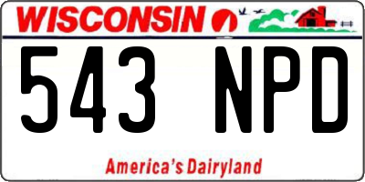 WI license plate 543NPD