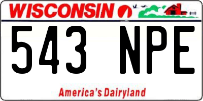 WI license plate 543NPE