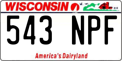 WI license plate 543NPF