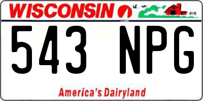 WI license plate 543NPG