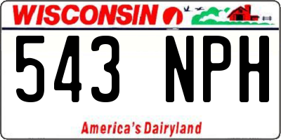 WI license plate 543NPH