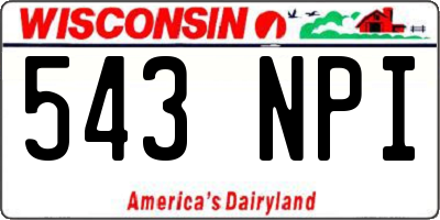 WI license plate 543NPI