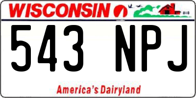 WI license plate 543NPJ