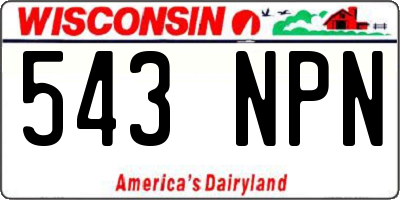 WI license plate 543NPN