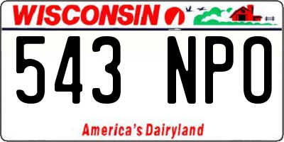 WI license plate 543NPO