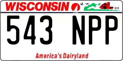 WI license plate 543NPP