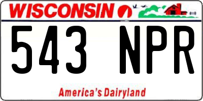 WI license plate 543NPR