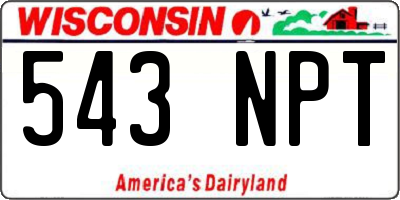 WI license plate 543NPT