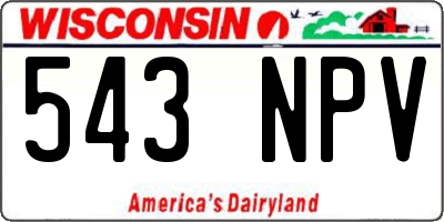 WI license plate 543NPV
