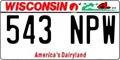 WI license plate 543NPW
