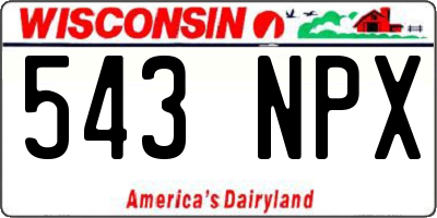 WI license plate 543NPX