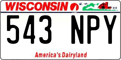 WI license plate 543NPY