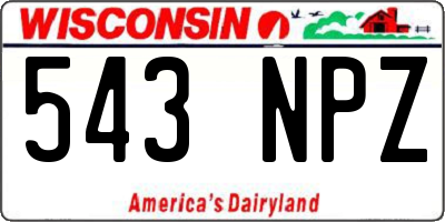 WI license plate 543NPZ
