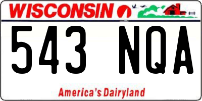 WI license plate 543NQA