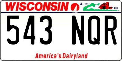 WI license plate 543NQR