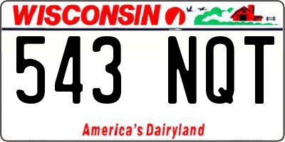 WI license plate 543NQT
