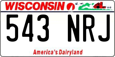 WI license plate 543NRJ