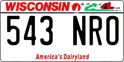 WI license plate 543NRO